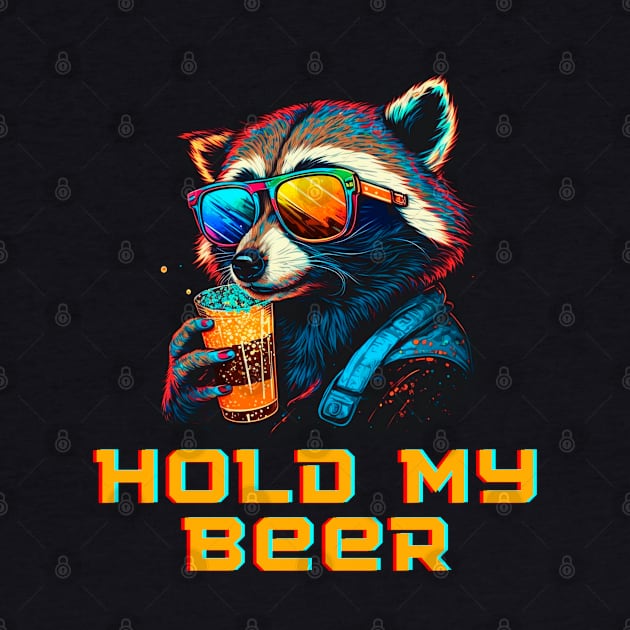 Hold My Beer Raccoon by T-signs